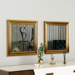 Set 2 oglinzi decorative, Siam, Bale, MDF , Auriu imagine