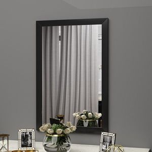 Oglinda decorativa, Siam, Lipa, 50x75x2 cm, MDF , Negru imagine