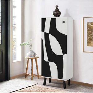 Pantofar, Vella, Vegas, 50x135x38 cm, PAL, Alb/Negru imagine