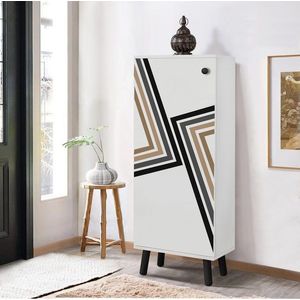 Pantofar, Vella, Vegas, 50x135x38 cm, PAL, Alb/Negru imagine