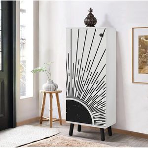 Pantofar, Vella, Vegas, 50x135x38 cm, PAL, Alb/Negru imagine