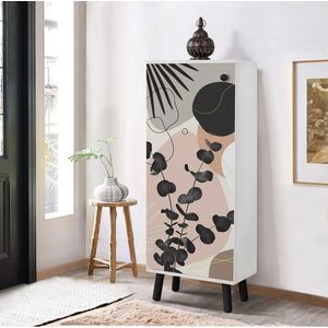 Pantofar, Vella, Vegas, 50x135x38 cm, PAL, Alb/Negru imagine