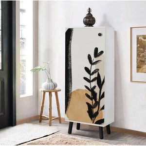 Pantofar, Vella, Vegas, 50x135x38 cm, PAL, Alb/Negru imagine