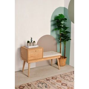 Banca, Wolina, Urban, 105x40x45 cm, Corp: 100% PAL ACOPERIT CU MELAMINĂ, Stejar / Crem imagine