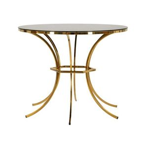 Masa dining Shanty, Mauro Ferretti, 100x80 cm, fier/sticla, auriu/negru imagine