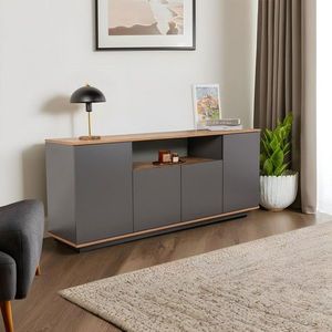 Consola, Lorena, Arista, 180x75x44 cm, PAL, Antracit / Pin Atlantic imagine