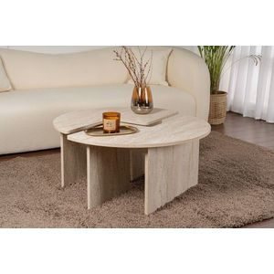 Masuta de cafea, Nordure, Moira, 90x41 cm, PAL, Travertin imagine