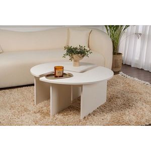 Masuta de cafea, Nordure, Moira, 90x41 cm, PAL, Alb imagine