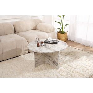 Masuta de cafea, Nordure, Harmoni, 80x45x80 cm, MDF , Marmura Freesia imagine