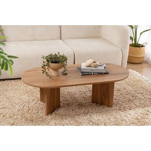 Masuta de cafea, Nordure, Oval, 120x60x40 cm, MDF , Maro imagine