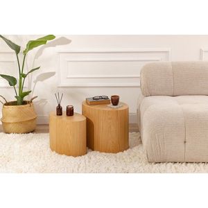 Set masute 2 piese, Nordure, Elipse Set, MDF , Stejar imagine
