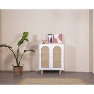Bufet, Wolina, Bohem, 90x105x41 cm, MDF , Alb / Stejar imagine