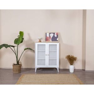 Bufet, Wolina, Calvin, 90x105x41 cm, MDF , Alb / Stejar imagine
