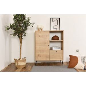 Dulap multifunctional, Wolina, Calvin, 90x105x41 cm, Corp: PAL 100% MELAMINAT, Stejar imagine