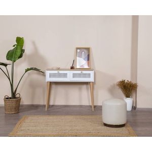 Dulap, Wolina, Calvin, 95x100x35 cm, MDF , Alb / Stejar imagine