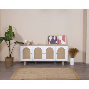 Consola, Wolina, Bohem, 80x180x41 cm, MDF , Alb / Stejar imagine