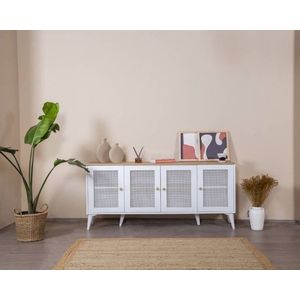 Consola, Wolina, Calvin, 80x180x41 cm, MDF , Alb / Stejar imagine