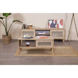 Masuta de cafea, Wolina, Goose, 55x100x45 cm, Corp: PAL 100% MELAMINAT, Stejar imagine