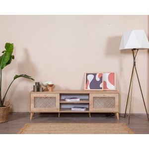 Comoda TV, Wolina, Goose, 55x180x41 cm, Corp: PAL 100% MELAMINAT, Stejar imagine