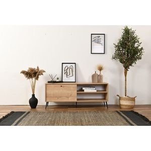 Comoda TV, Wolina, Calvin, 55x140x41 cm, Corp: PAL 100% MELAMINAT, Stejar imagine