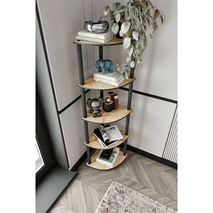 Corp biblioteca, Poter, Bookcase 5 Corner, 34x139x34 cm, MDF , Stejar imagine