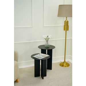 Set masute de cafea, Rotexa, Leo (55 + 45), MDF , Negru imagine