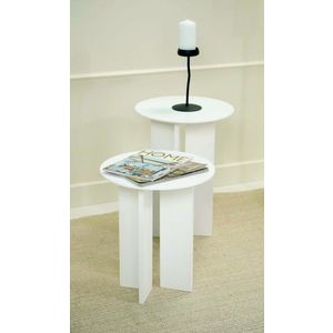 Set masute de cafea, Rotexa, Leo (55 + 45), MDF , Alb imagine
