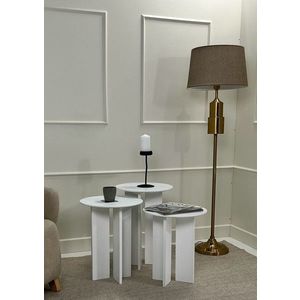 Set masute de cafea, Rotexa, Leo (55 + 50 + 45), MDF , Alb imagine
