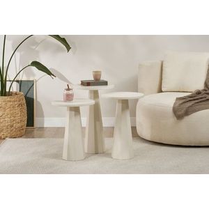 Set masute 2 piese, Rotexa, Lilyum (57 + 52 + 47), MDF , Alb imagine