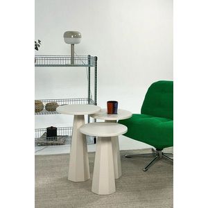 Set masute 2 piese, Rotexa, Lilyum (57 + 52 + 47), MDF , Crem imagine