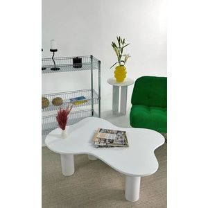 Masuta de cafea, Rotexa, Bloom, 110x40x70 cm, MDF , Alb imagine