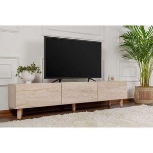 Comoda TV, Odessa, Alvin, 180x42x31 cm, PAL, Travertin imagine