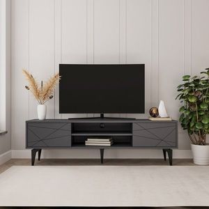 Comoda TV, Odessa, Brendon, 160x48 cm, PAL, Antracit imagine