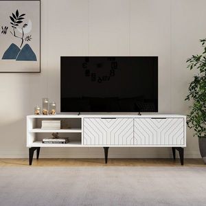 Comoda TV, Odessa, Regina, 160x50x29 cm, PAL, Alb imagine
