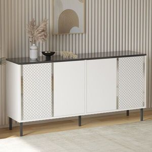 Consola, Odessa, Bertilda- White, Regal, 150x75x36 cm, PAL, Alb / Regal imagine