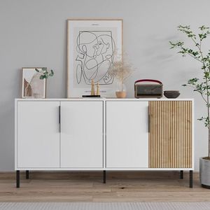 Consola, Odessa, Callia, 150x75x36 cm, PAL, Stejar alb / safir imagine