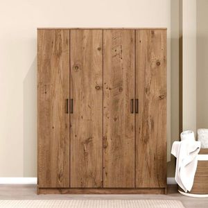 Dulap pentru haine, Miwood, Kardelen 1600-114, 140x180x51 cm, PAL, Maro imagine