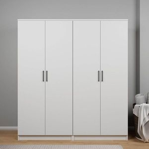Dulap pentru haine, Miwood, Kardelen 1600-103, 160x180x51 cm, PAL, Alb imagine