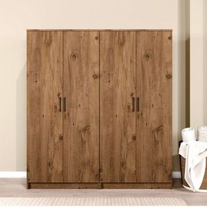 Dulap pentru haine, Miwood, Kardelen 1600-115, 160x180x51 cm, PAL, Maro imagine