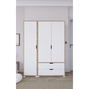 Dulap pentru haine, Miwood, Nisan 1600-019, 130x183x45 cm, PAL, Nuc deschis imagine