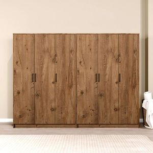 Dulap pentru haine, Miwood, Kardelen 1600-120, 240x180x51 cm, PAL, Maro imagine