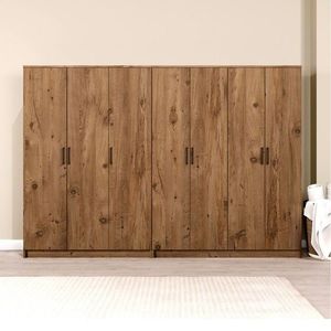 Dulap pentru haine, Miwood, Kardelen 1600-117, 280x180x51 cm, PAL, Maro imagine