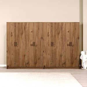 Dulap pentru haine, Miwood, Kardelen 1600-121, 280x180x51 cm, PAL, Maro imagine