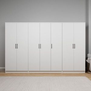 Dulap pentru haine, Miwood, Kardelen 1600-107, 280x180x51 cm, PAL, Alb imagine