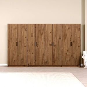 Dulap pentru haine, Miwood, Kardelen 1600-125, 300x180x51 cm, PAL, Maro imagine