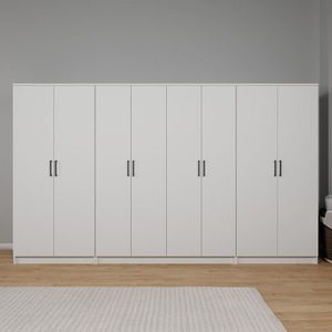 Dulap pentru haine, Miwood, Kardelen 1600-108, 300x180x51 cm, PAL, Alb imagine