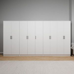 Dulap pentru haine, Miwood, Kardelen 1600-109, 340x180x51 cm, PAL, Alb imagine