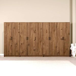 Dulap pentru haine, Miwood, Kardelen 1600-124, 340x180x51 cm, PAL, Maro imagine