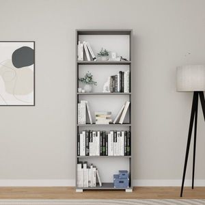 Corp biblioteca, Miwood, Lucas 1600-111, 64x182x25 cm, PAL, Gri imagine