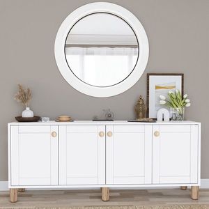 Consola, Miwood, Natura 1600-69, 180x75x40 cm, PAL, Alb imagine
